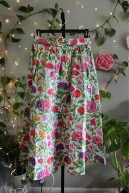 Prosperina Floral Wide-Leg Culotte Pants Size Small NWT MSRP $199